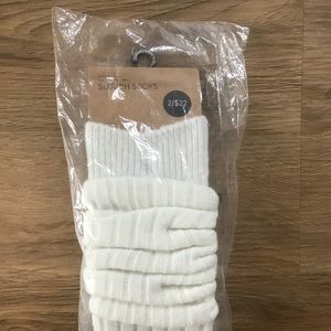 Cream Slouch Socks High Urban Outfitters